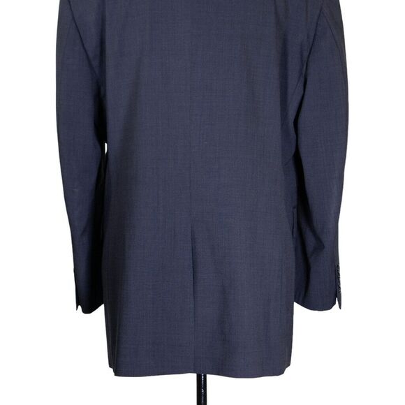 Jos. A. Bank Mens Blazer Blue Check 100% Wool 2 Button Jacket Sport Coat 42L - Picture 8 of 9